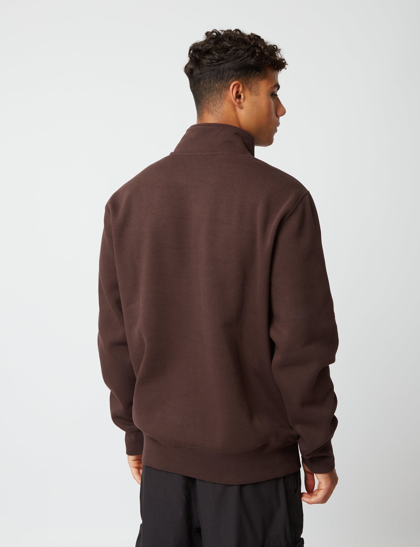 Chase Neck Zip Sweatshirt - Dark Umber Brown