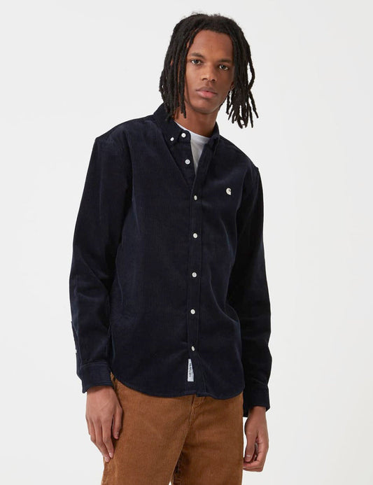 Madison Cord Shirt - Dark Navy Blue/Wax