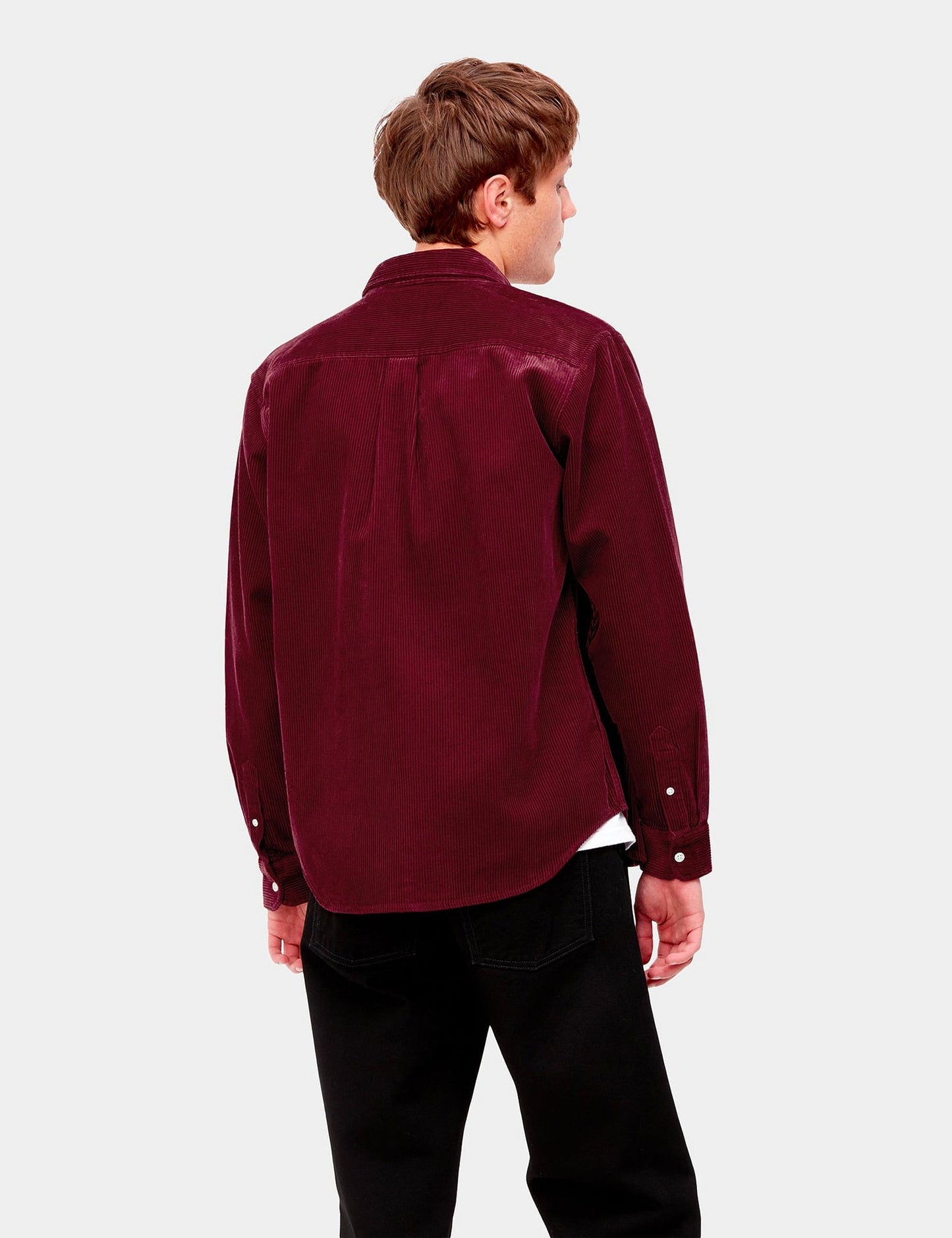 Madison Cord Shirt - Corvina Burgundy/Black