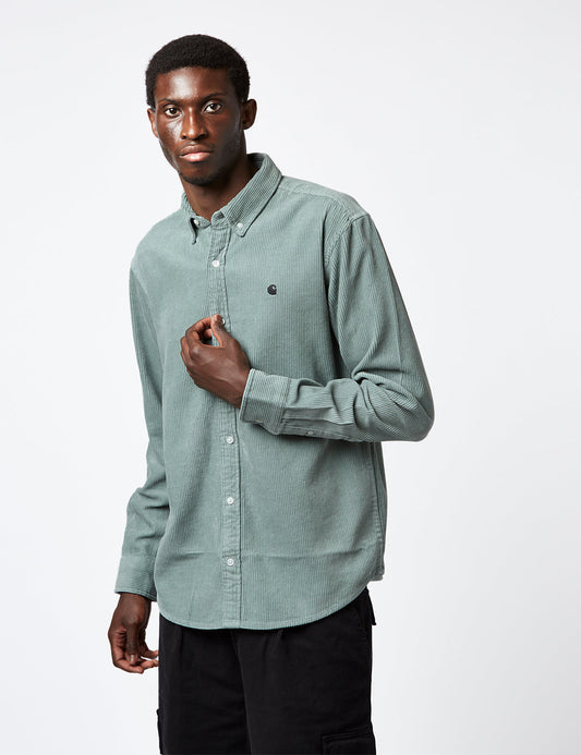 Madison Shirt (Fine Cord) - Glassy Teal