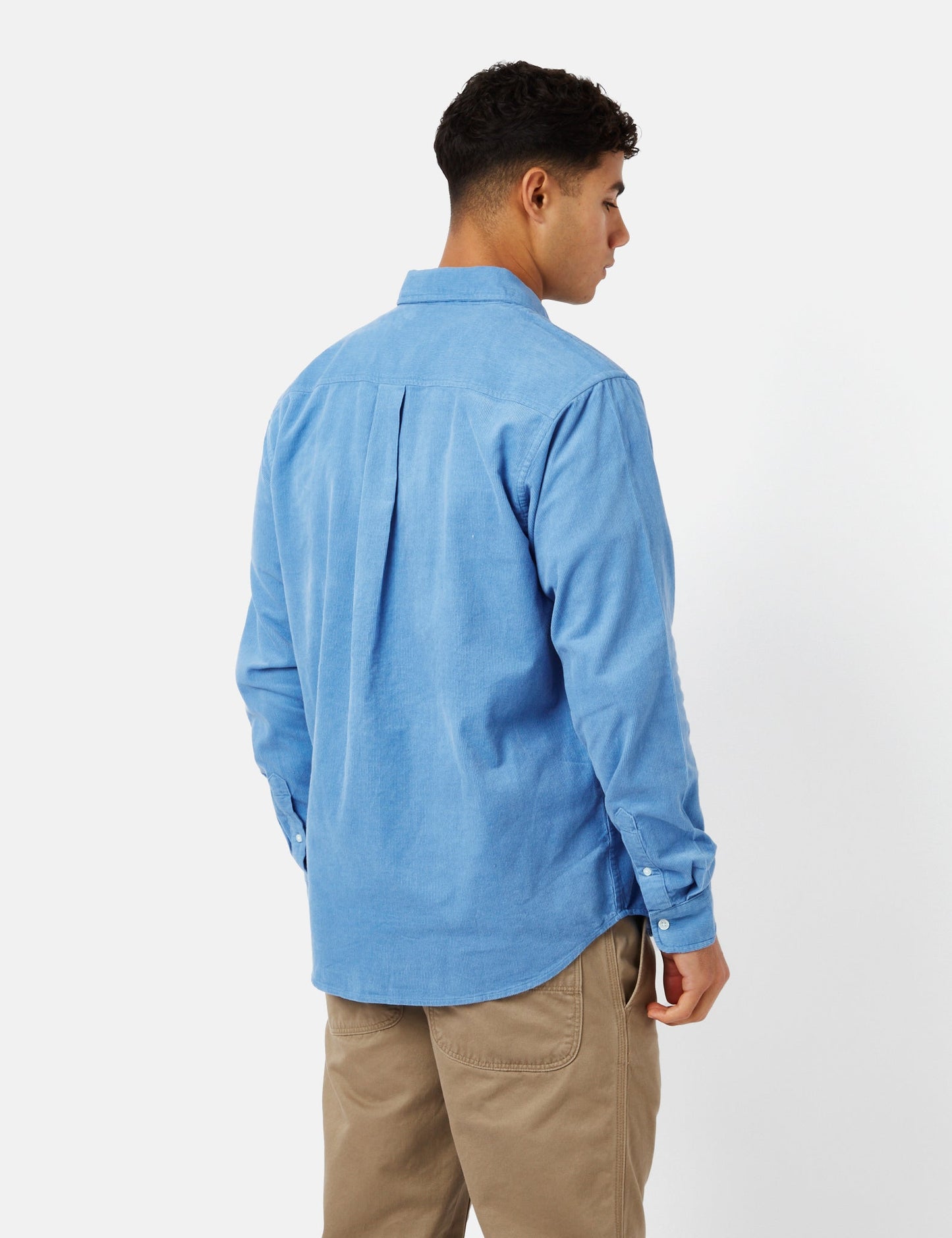 Madison Shirt (Fine Cord) - Piscine Blue/White