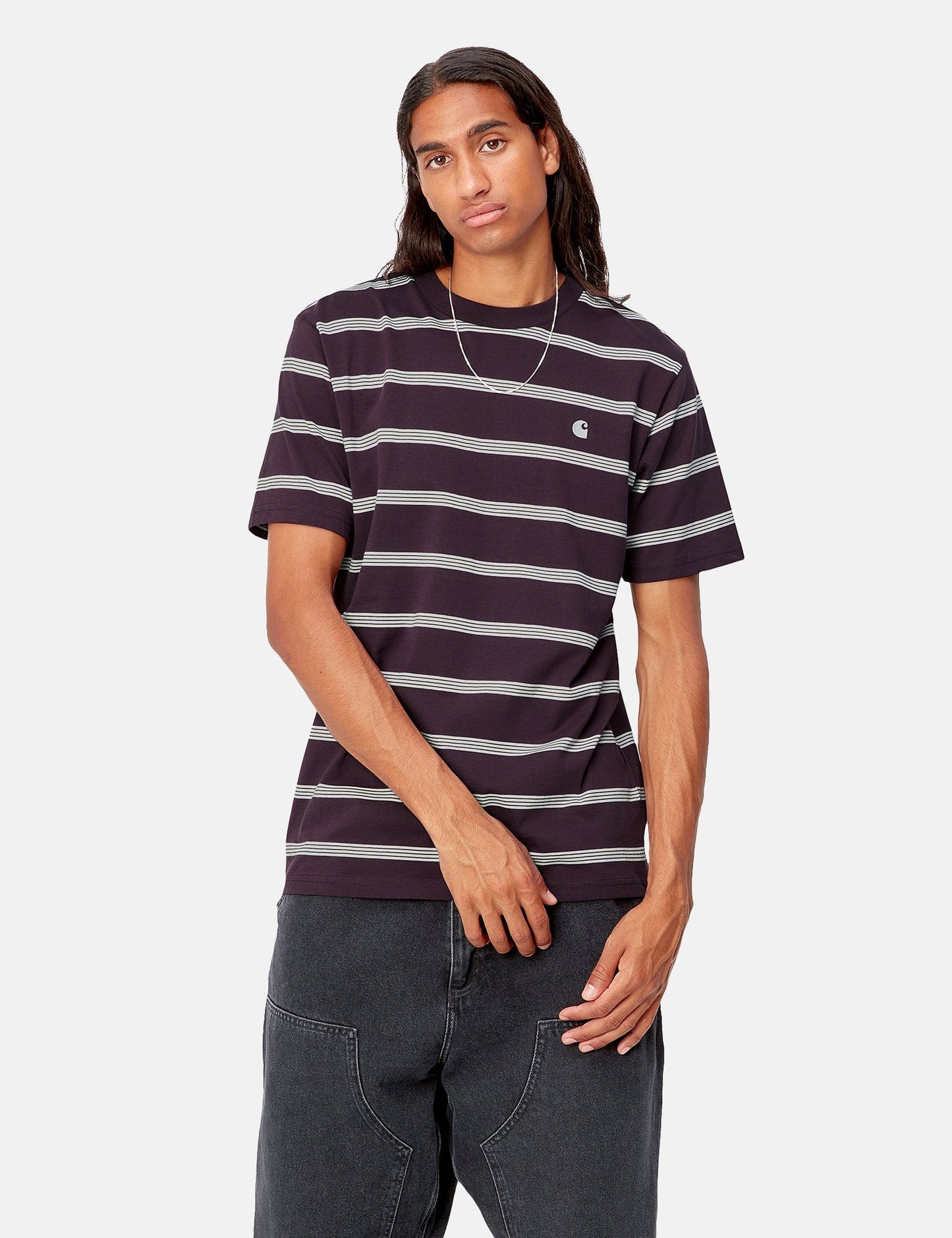 Glover Stripe T-Shirt - Dark Navy Blue/Wax/Wax