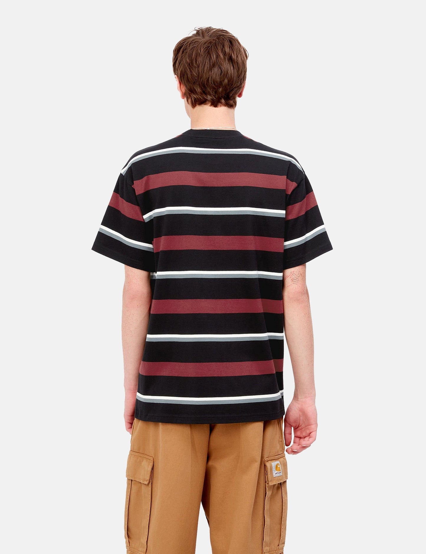 Bowman Stripe T-Shirt - Corvina Burgundy