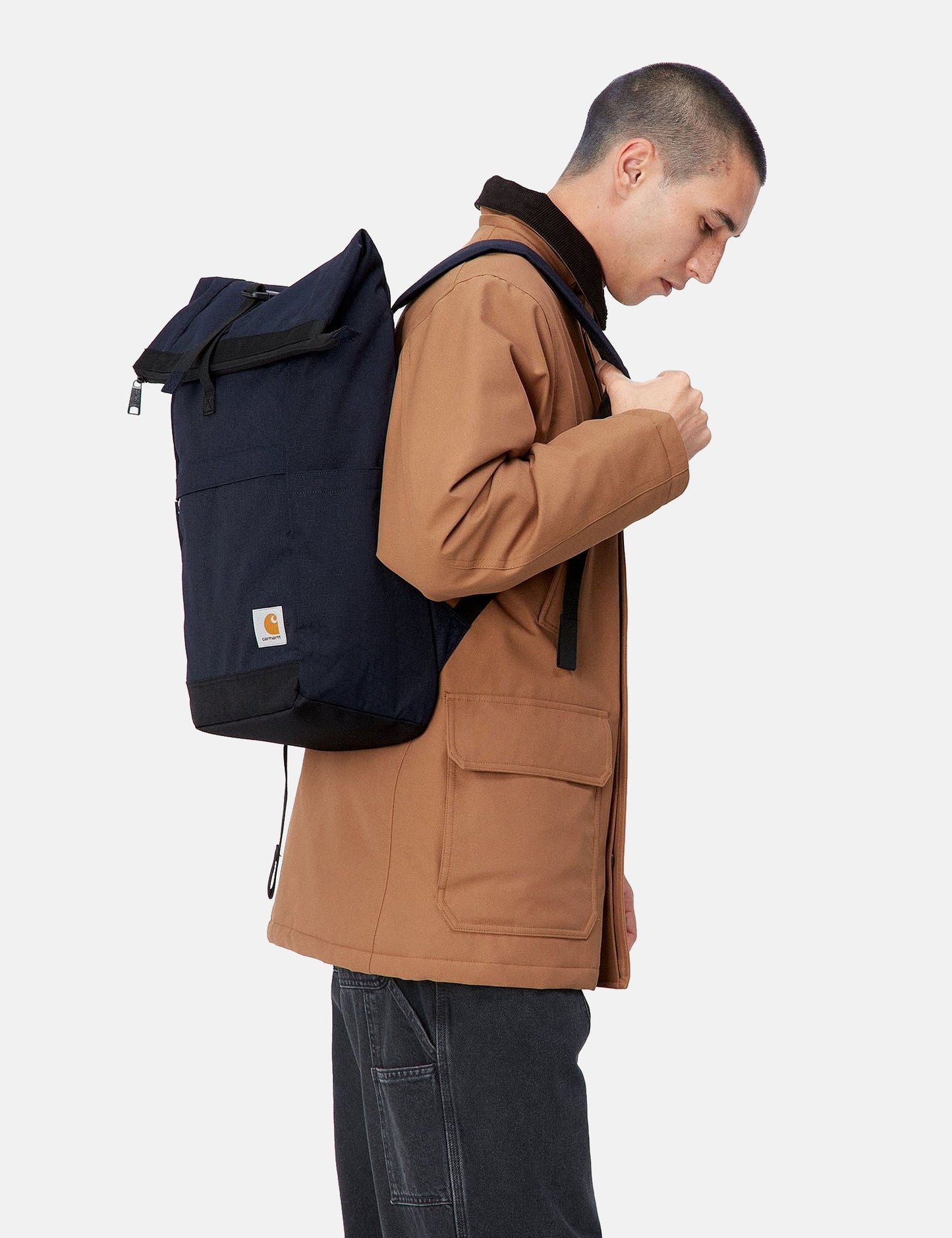 Leon Rolltop Backpack - Dark Navy Blue