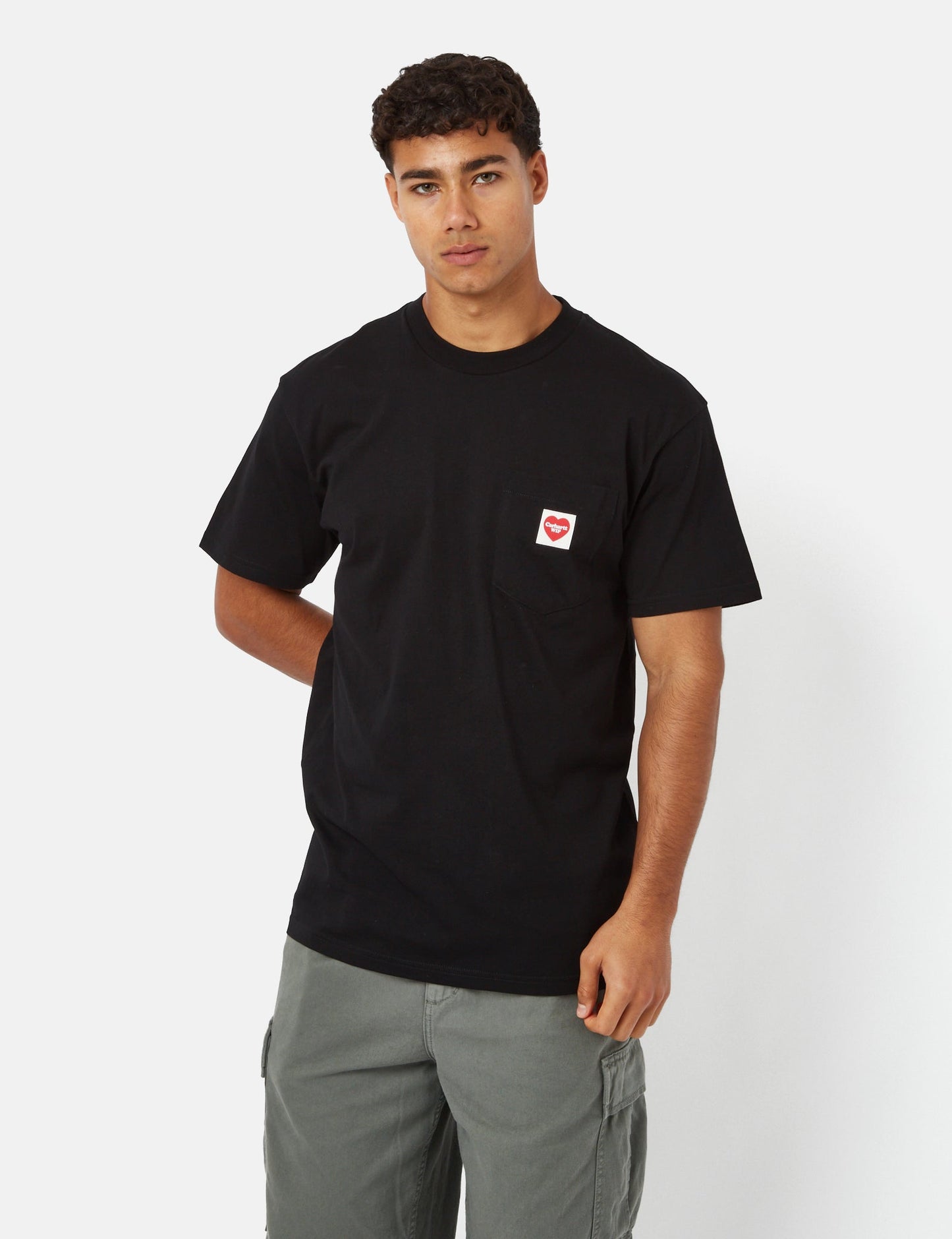 Pocket Heart T-Shirt (Loose) - Black