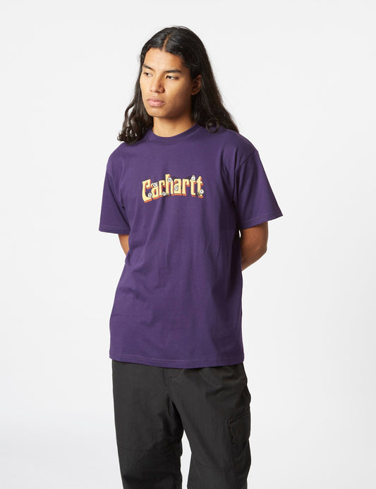 Spin Script T-Shirt (Loose) - Cassis Purple