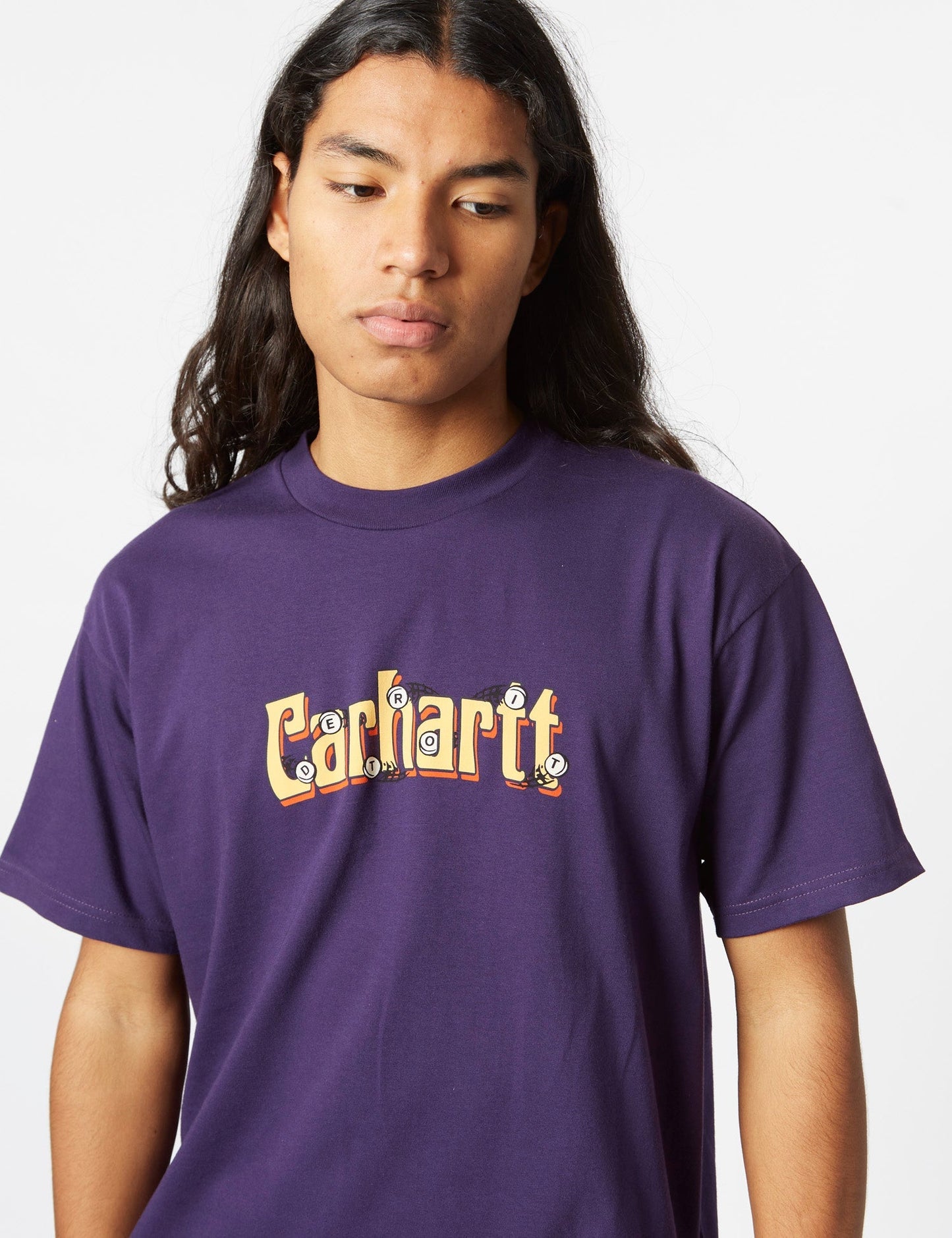 Spin Script T-Shirt (Loose) - Cassis Purple