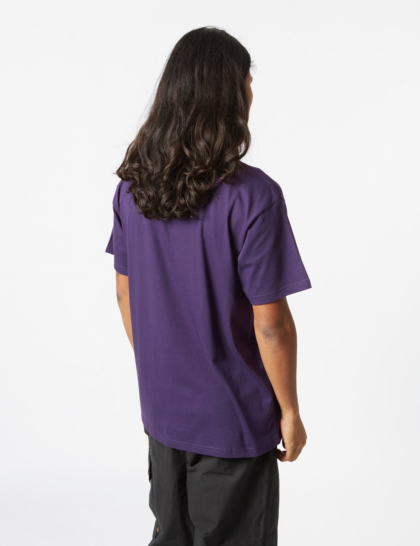 Spin Script T-Shirt (Loose) - Cassis Purple